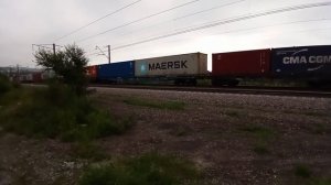 Вечерний серый. Система электровозов 2ЭС5К-039/037 "Ермак" с грузовым поездом