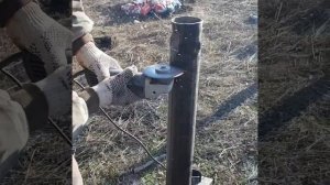 Обрезка сваи по уровню. Вкрутили 25 свай 108мм и 7 шт 89мм.
