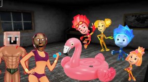 GRANDPA И БАБКА ГРЕННИ ПОСТРОИЛИ ДЕТСКУЮ ПЛОЩАДКУ ДЛЯ ФИКСИКОВ В МАЙНКРАФТ   НУБИК В MINECRAFT