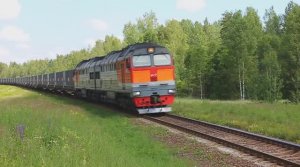 2ТЭ116У-0120 (РЖД/Окт, ТЧ-18 Дно) с контейнерным поездом