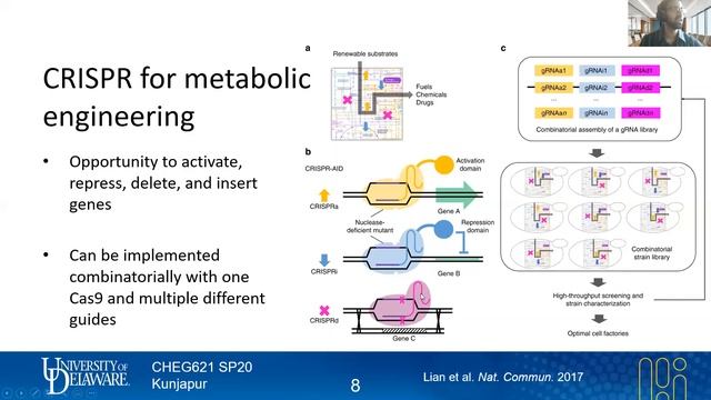 33 CRISPR Metabolic Engr | Genome Engineering Tools | Lecture 16 | Metabolic Engineering | SP20
