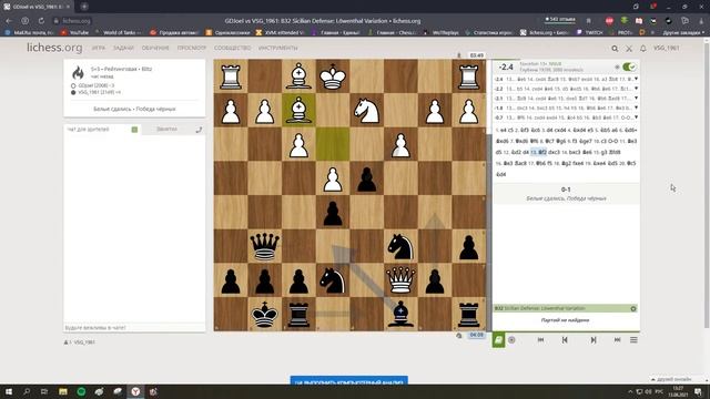 Сицилианская защита. Блиц 5+3.  Легко и непринуждённо!