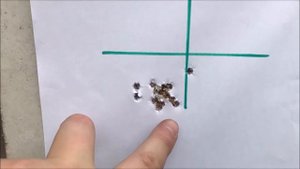 Пневматическая pcp винтовка "Колибри 2.1" отстрел нового стволика по мишени на 50м