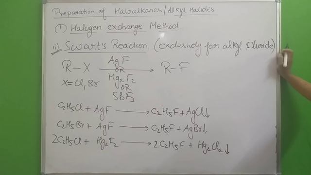 HaloAlkanes and HaloArenes 03 :Preparation Of HaloAlkanes 3 - Halogen Exchange & Hunsdiecker Method