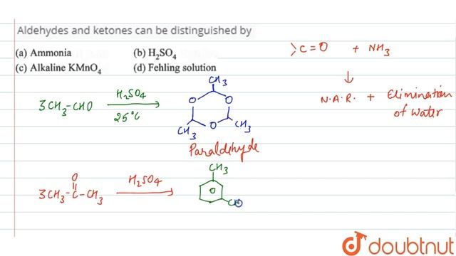 Aldehydes and keton can be distinguished by
