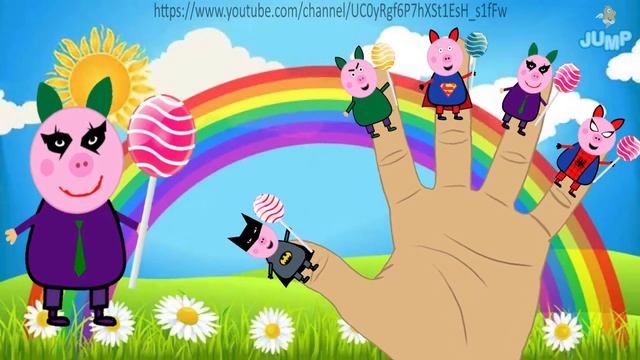 Peppa Pig Superhero Finger Family Song for Children смотреть онлайн