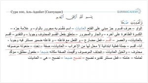 Грамматический разбор суры аль-Адийат (Скачущие) - часть 1