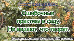 Железов Валерий. Вебинар 313. ч.3. Ошибочные практики в саду. Не ведают, что творят.