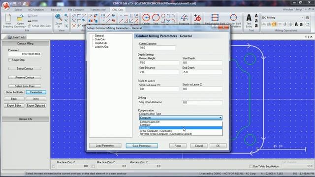 CIMCO EDIT V7.5 CONTOUR MILLING