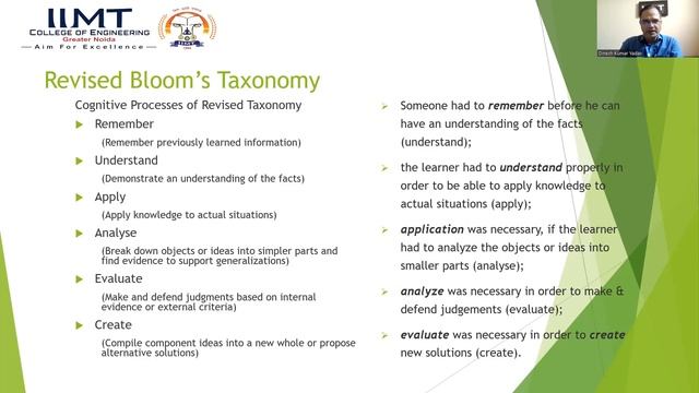 Role of Revised Blooms Taxonomy in Course Outcomes | B.Tech (ECE) | IIMT College of Engineering