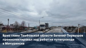 Врио главы Тамбовской области Евгений Первышов проинспектировал работы на путепроводе в Мичуринске