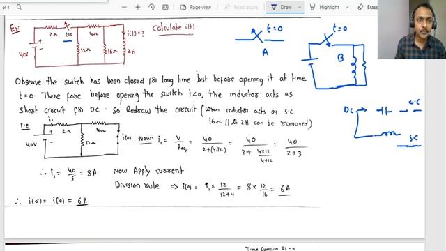Time domain analysis of First order RL Circuit Source Free response