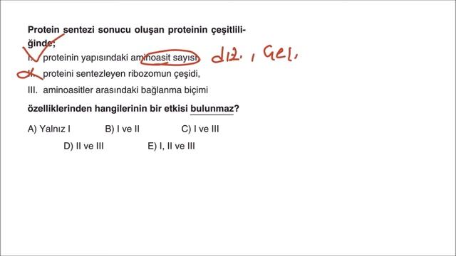 Aperitif Biyoloji Soru Bankası Çözümleri - Genetik Şifre ve Protein Sentezi Test 1