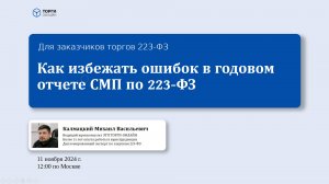 Как избежать ошибок в годовом отчете СМП по 223-ФЗ[2024-11-11]