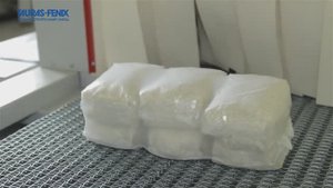 Фасовка сахара в пакеты с плоским дном, брикетировка и групповая упаковка термоусадочной плёнкой