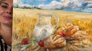 Хлеб. процесс живописи