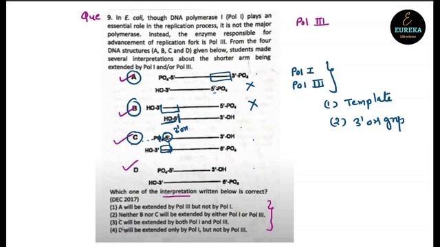 CSIR UGC PYQs I Molecular biology I  Replication Process I Replication Fork I Eureka