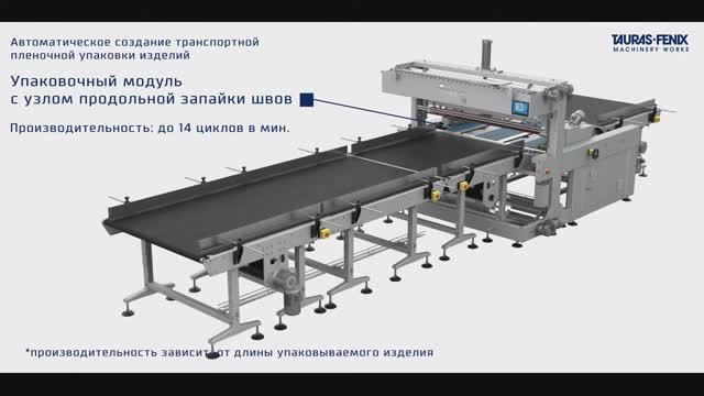 Автоматическая упаковка крупногабаритных изделий в пленку