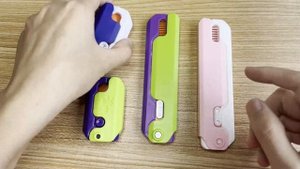 Carrot Knife Unboxing 2023 - Funny 3D Gravity Radish Mini Knife Fidget Toy