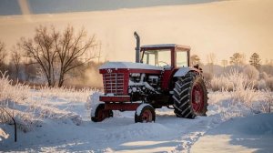 Размеренный звук дизельного двигателя трактора.