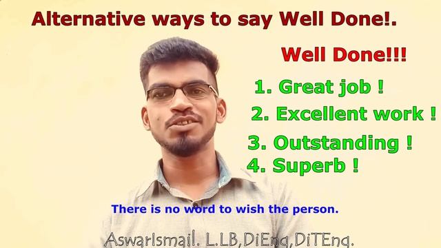 Alternative way to say  "well done" in English.
