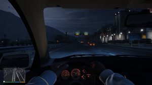ЕЗДА ПО НОЧНОМУ ШОССЕ ОТ ПЕРВОГО ЛИЦА! / DRIVING ON THE NIGHT HIGHWAY IN THE FIRST PERSON! - GTA V