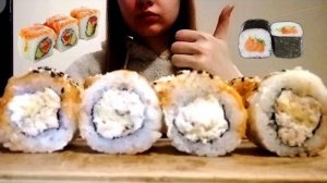 MUKBANG ОПЯТЬ РОЛЛЫ И СУШИ  #калашниковамукбанг