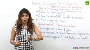 English Grammar lesson - Difference between Have to, Ought to & Supposed to | Learn Modal Verbs