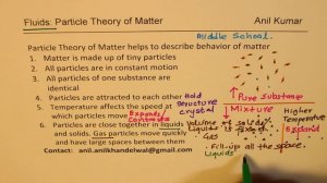 Particle Theory of Matter 6 Key Points and 4 Test Questions