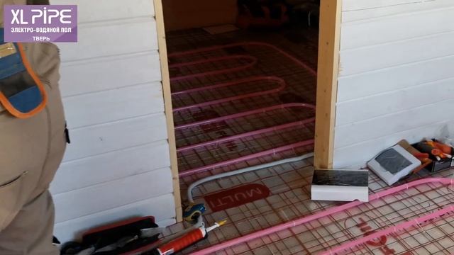 Монтаж отопления XL PIPE в бане из бруса смотреть онлайн