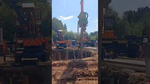 +7 (985) 185-77-77 Шпунтирование котлована. Забивка шпунта вибропогружателем
