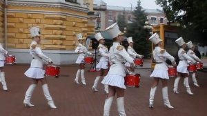 Выступление Барабанщиц на Торжественном Открытии Блогерской Скамейки