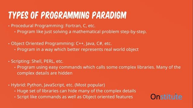 Onstitute_Programming101_Lecture6_TypesOfProgrammingParadigms