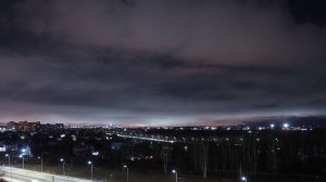 Закат над ночным Иркутском