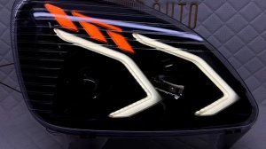 Фара правая / левая, Bi-LED GAZ Газель Бизнес Соболь E-klass стиль AMG АМГ, галочки тонированные!