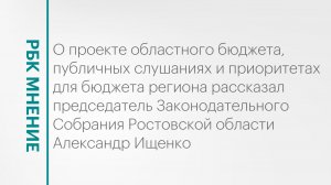 Публичные слушания по проекту областного бюджета || РБК Мнение