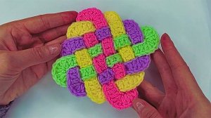 Красивый квадратный мотив из лент крючком - Вязание крючком