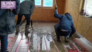 Заливка стяжки поверх труб XL PIPE