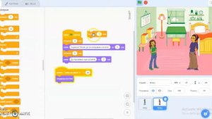 Диалог между два героя в Scratch
