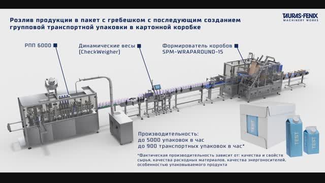 Транспортная групповая упаковка пакетов с гребешком в картонных коробах (РПП 6000, WRAPAROUND-15)