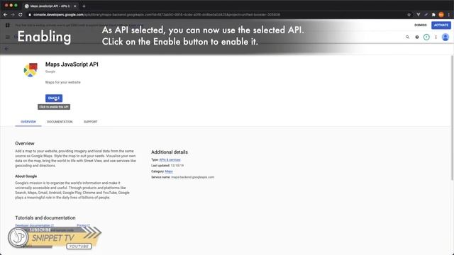 How to generate and enable API Key with Google Map