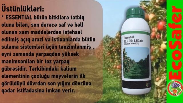 Essential 15.5.35+1.5CaO - ORQANİK NPK(TOZ)