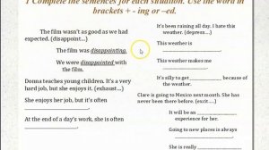 Participles, ED, ING