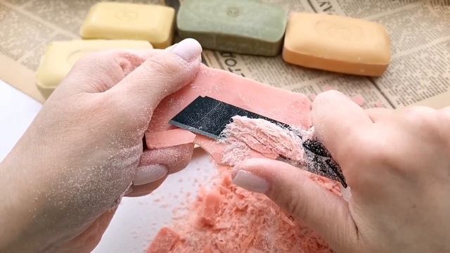 ASMR cutting soap. Satisfying video. АСМР резка мыла.