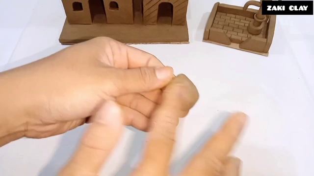 DIY How to make polymer clay miniature house, kitchen set,Bullock cart, Hand Pump,Tree | Village