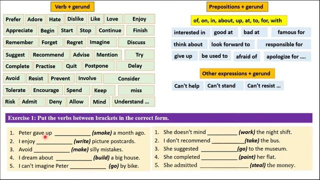 Gerund and infinitive 2BAC - Grammar