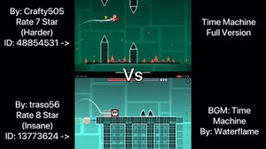 Geometry Dash = Time Machine Full Version (Comparison) (Crafty505 Vs traso56)