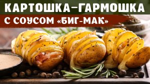 ЗАПЕЧЁННЫЙ КАРТОФЕЛЬ С СЫРОМ И БЕКОНОМ И СОУСОМ БИГ-МАК