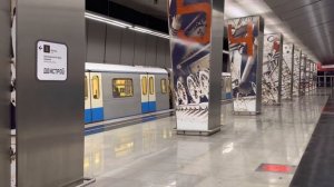 Электропоезда «81-760 (Ока)», на станции метро «Минская», (СолЛ) // 11 марта 2023 года