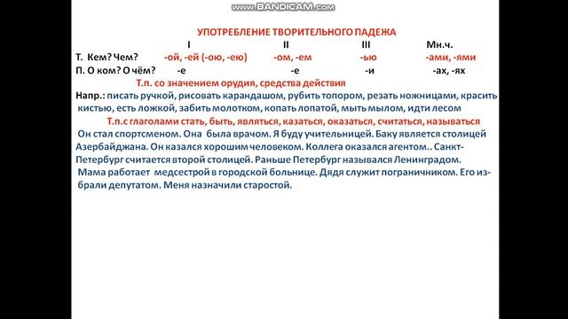 Rus dili. Tvoritelnıy padej смотреть онлайн